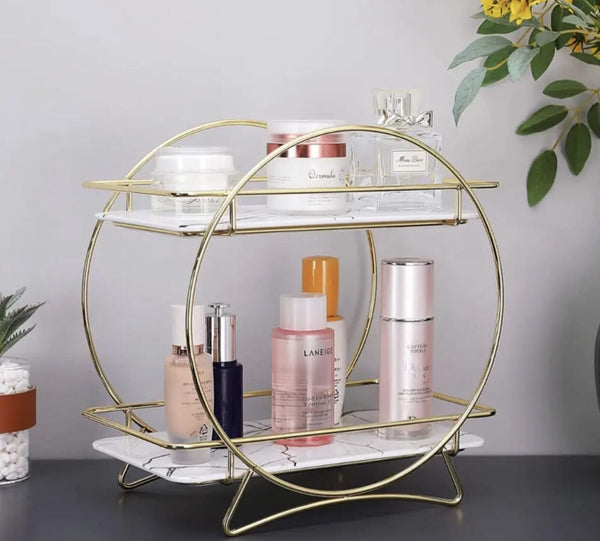 2 Tier Round Cosmetic Storage Rack