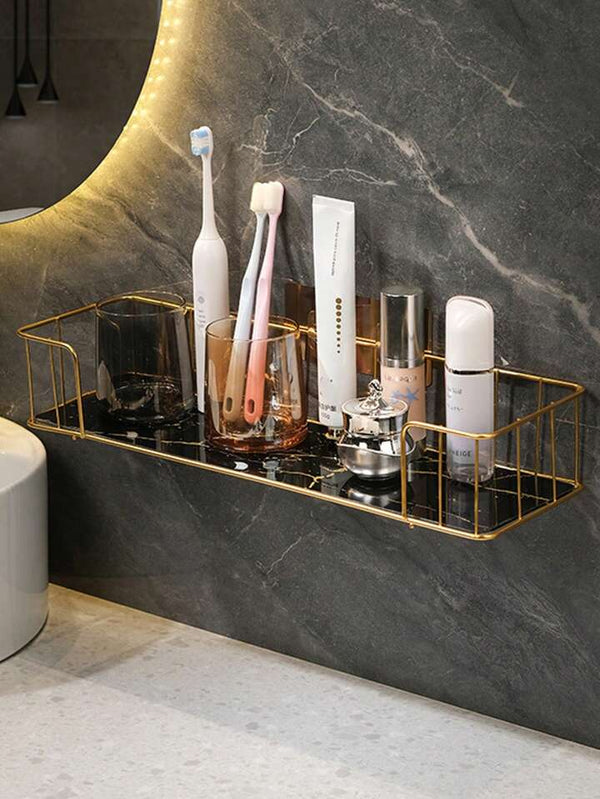 Bathroom Shelves, Thickness Toughened Glass Shelf, with Chrome Finish