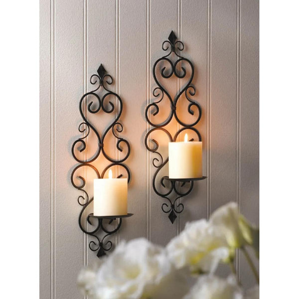 Wall Candle Holder Decorative Black Candle