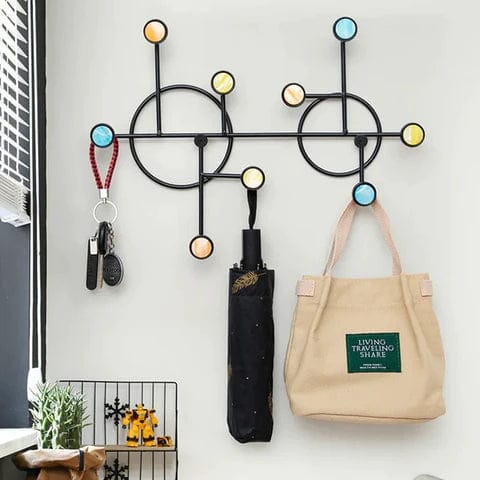 Nordic Style Wall Shelf with Hooks – Circle