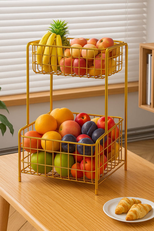 2 Tier Countertop Kitchen Fruit Basket