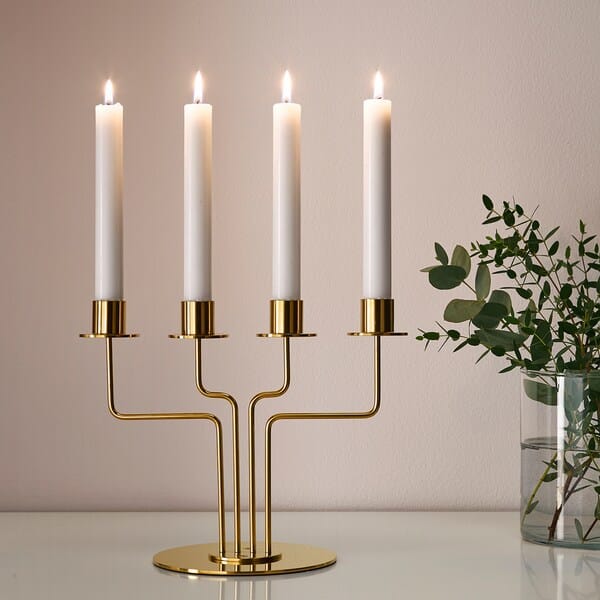 Golden Brass Candle Stand
