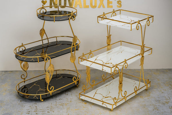 3 layer square and round shaped Multi Purpose rack